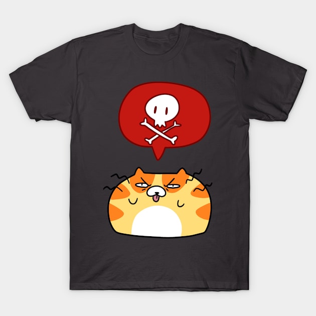 Skull and Crossbones Cat T-Shirt by saradaboru